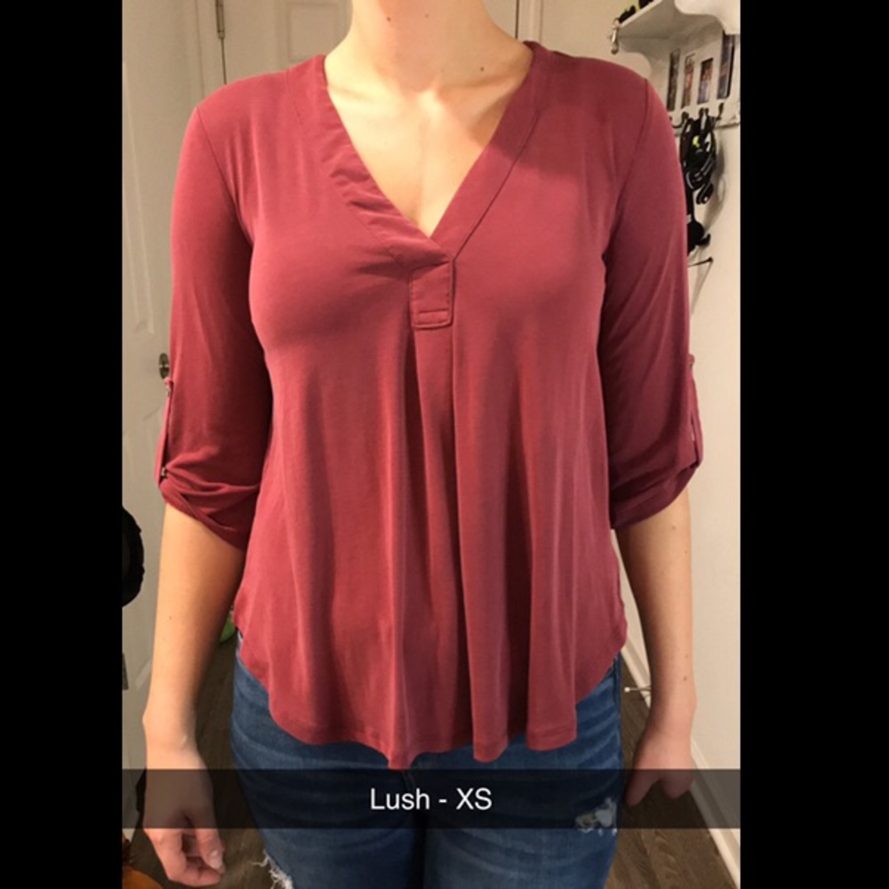 Blush V-Neck Blouse